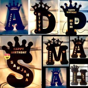 A To Z Alphabet Wooden LED Name Board