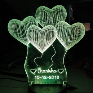 Buy Best Personalized Acrylic 3D illusion Lamp Heart OK3DL001