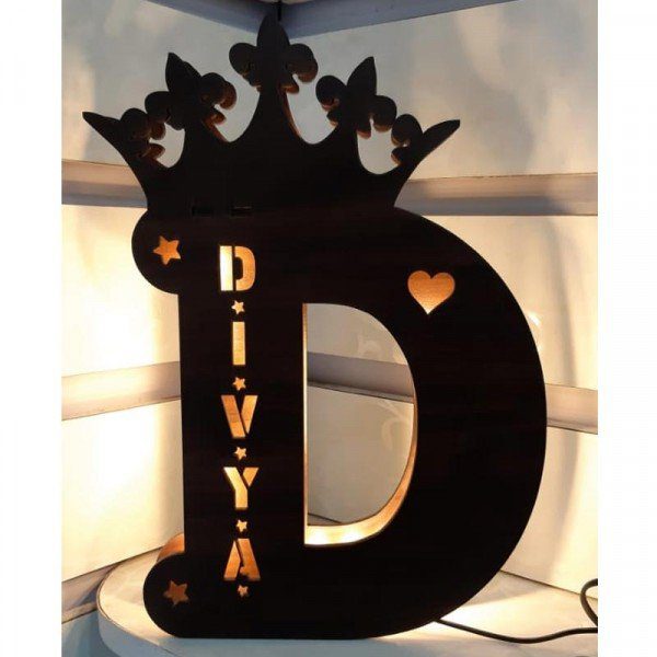 A To Z Alphabet Wooden LED Name Board