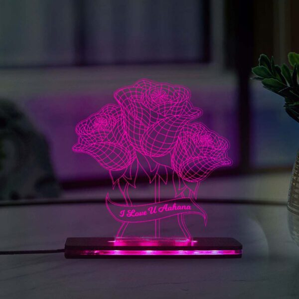 3D ACRYLIC ROSE LED TABLE LOVE LAMP