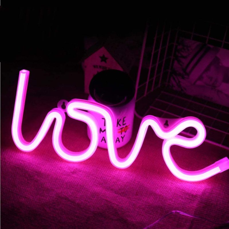 Pink Neon Love Lights - Osiyankart