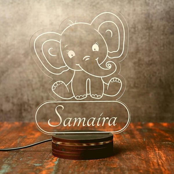 3D Baby Elephant Personalized Night Lamp