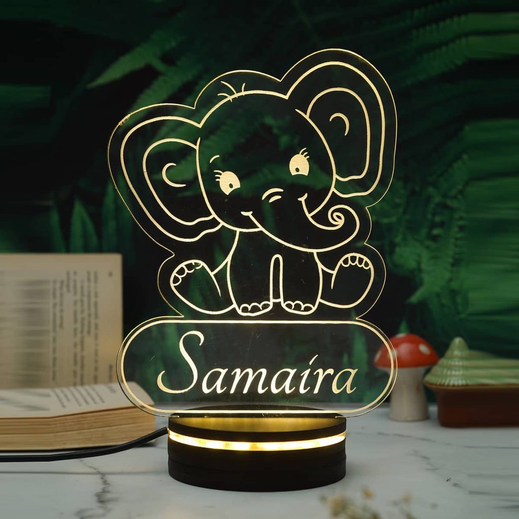 Best 3D Baby Elephant Personalized Night Lamp – Kids Room Decor – Personalized Gifts for Kids