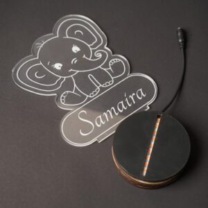 3D Baby Elephant Personalized Night Lamp