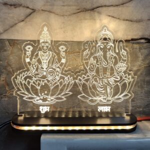 Best Maa Laxmi Shri Ganesh 3D Illusion Lamp Diwali Gift