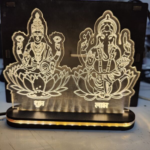 Maa Laxmi Shri Ganesh 3D Illusion Lamp