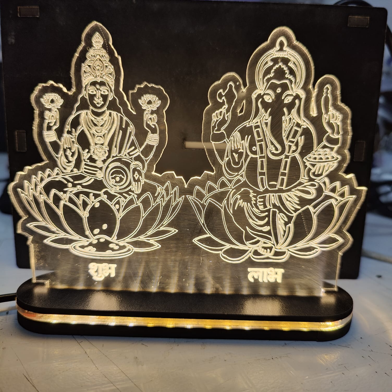 Best Maa Laxmi Shri Ganesh 3D Illusion Lamp Diwali Gift