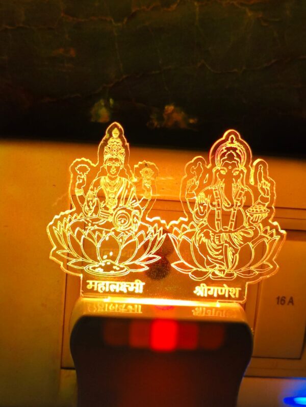 Shri Laxmi Shri Ganesh LED Acrylic Night Lamp 1