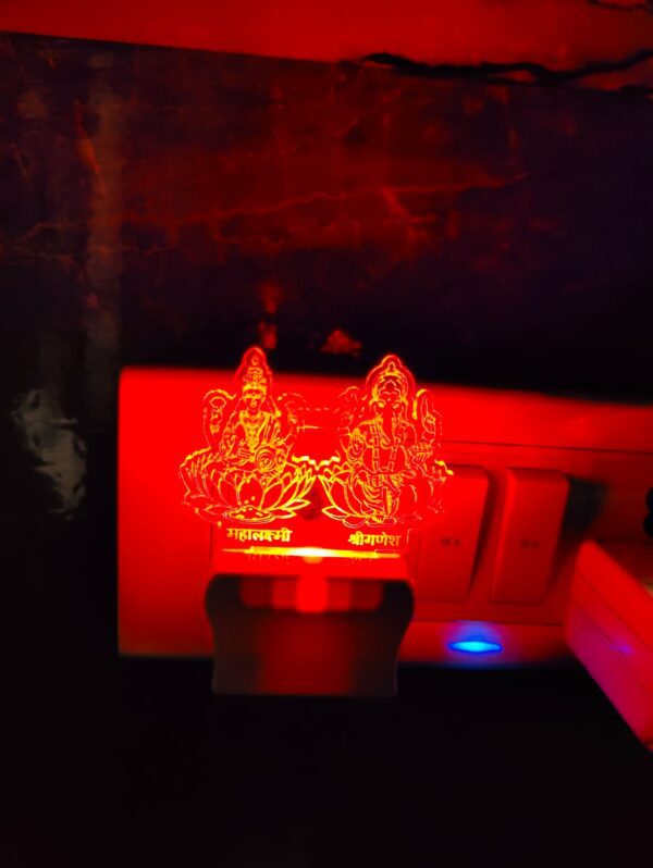 Shri Laxmi Shri Ganesh LED Acrylic Night Lamp 1