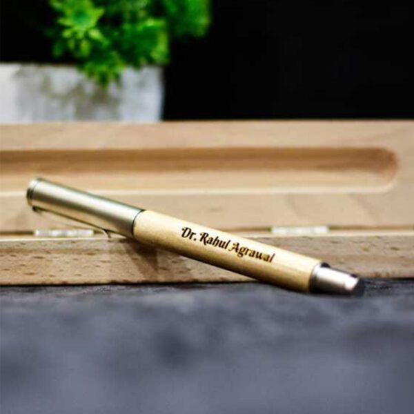 Personalized Pen & Wooden Box Combo Set with Name engraved