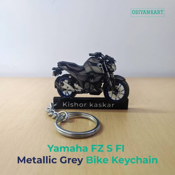 Best Yamaha FZ S FI Metallic Grey Bike Keychain