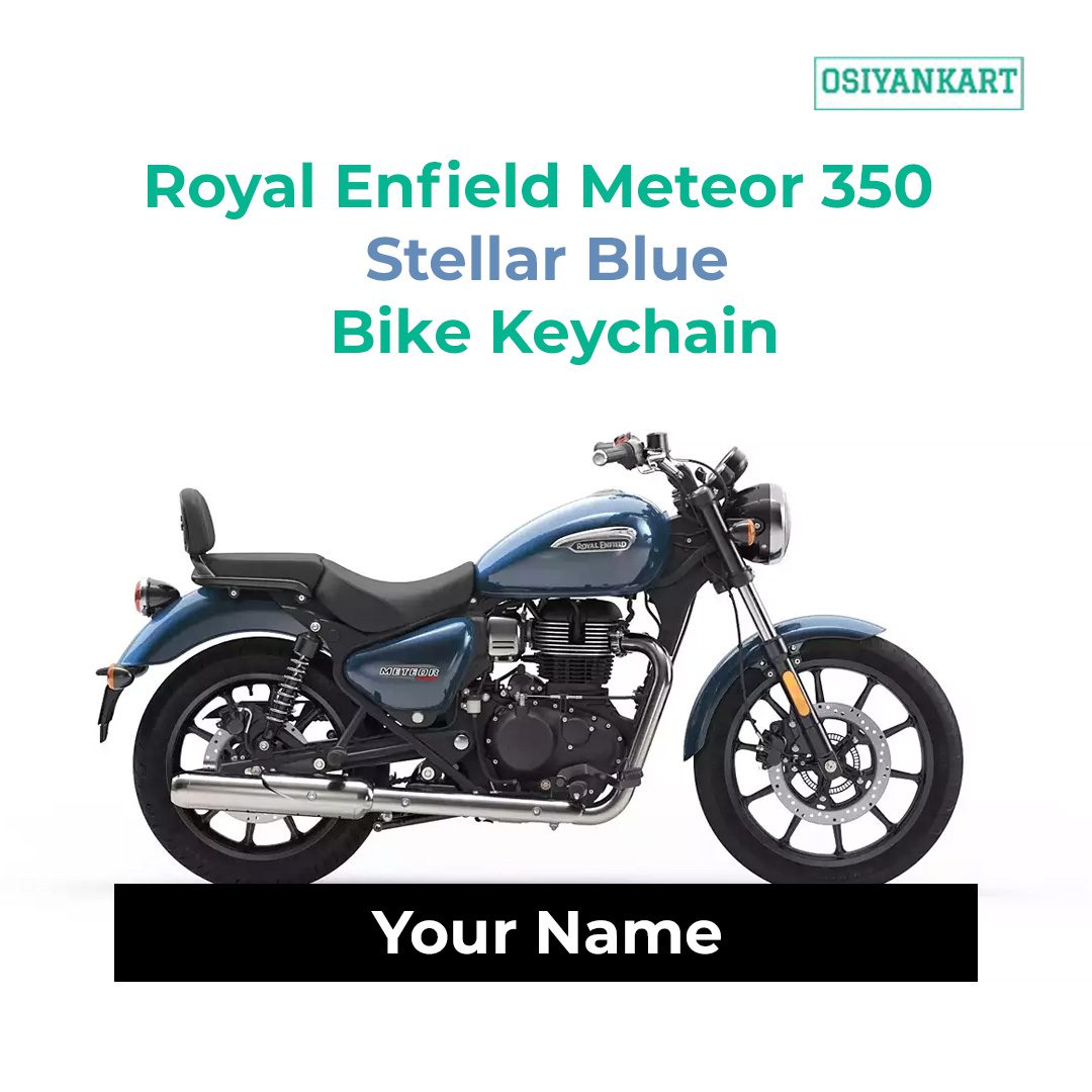 Royal Enfield Meteor 350 Stellar Blue Bike Keychain