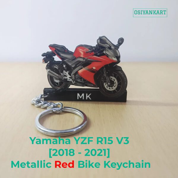 Yamaha YZF R15 V3 Metallic Red Bike Keychain