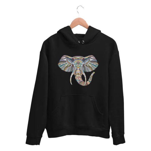 Printed Hoodie Ethnic Elephant Design