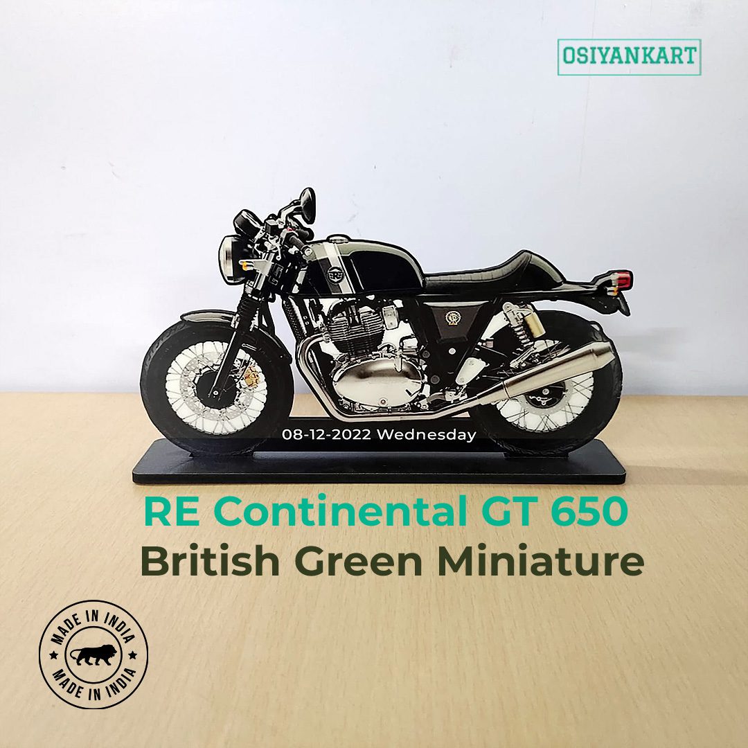 RE Continental GT 650 British Green Bike Miniature Table Top