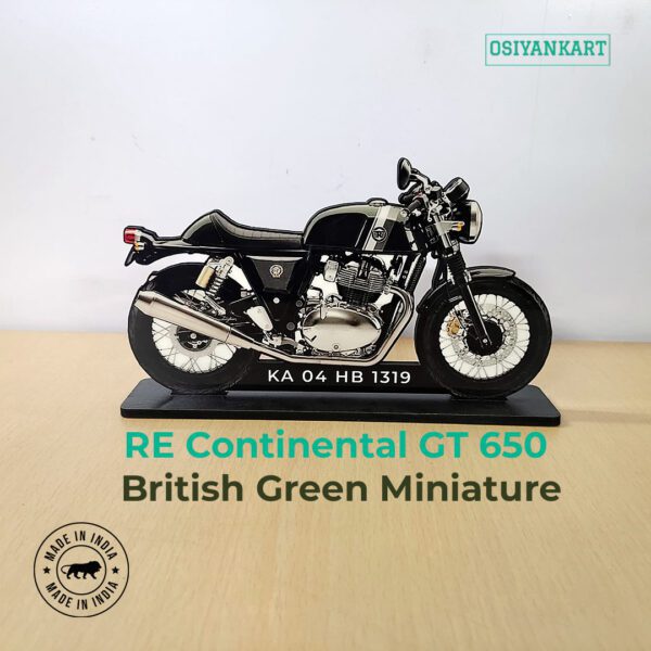 RE Continental GT 650 British Green Bike Miniature Table Top