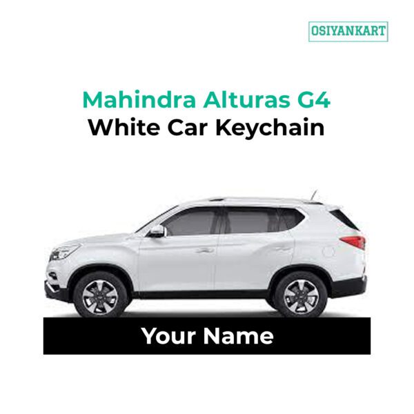 Mahindra Alturas G4 White Car Keychain