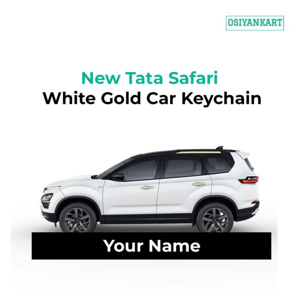 New Tata Safari White Gold Car Keychain