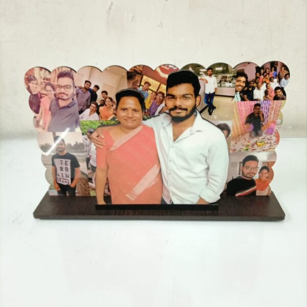 Personalized Designer Wooden Mosaic Photo Frame Table Top