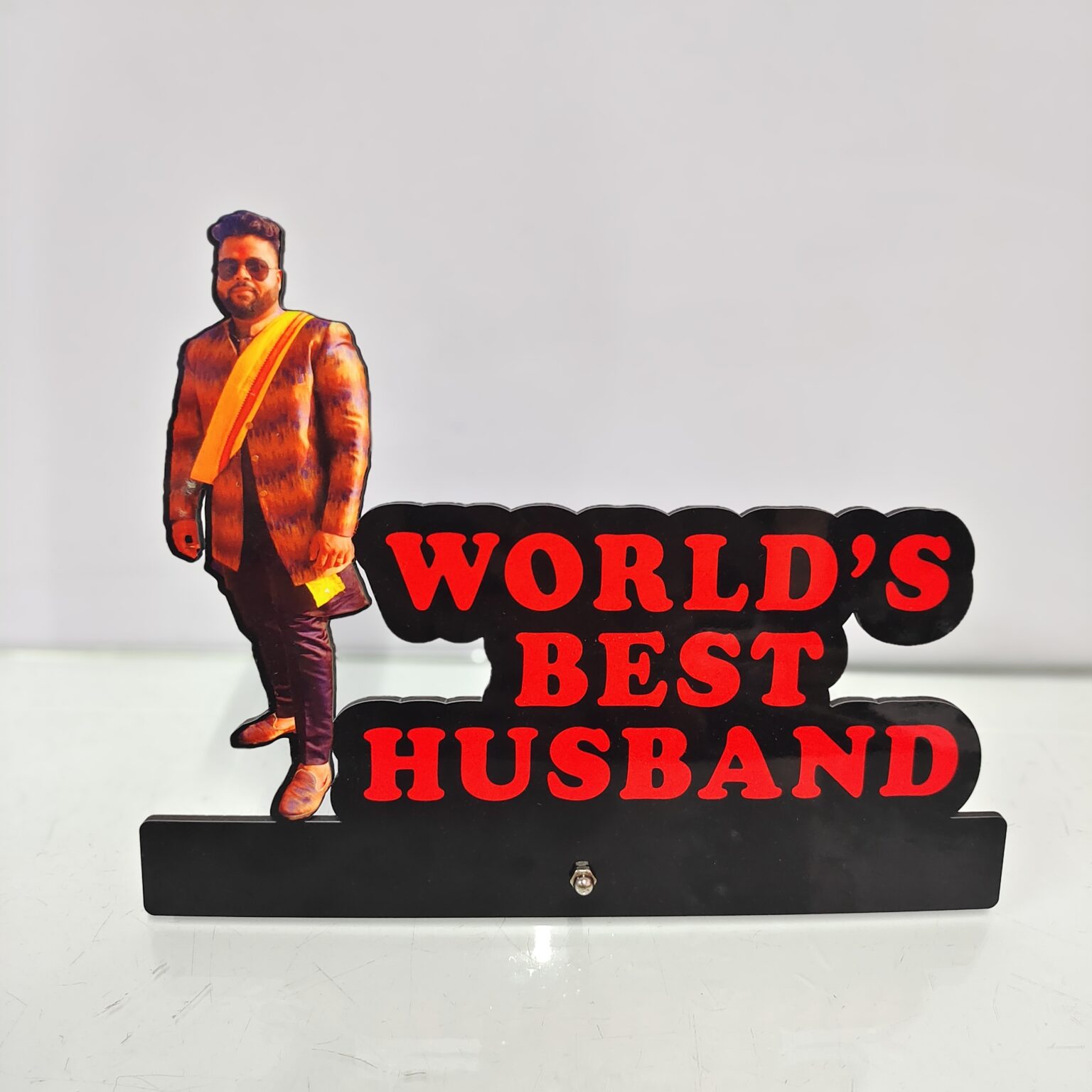 World's best husband Cutout Table Top Frame