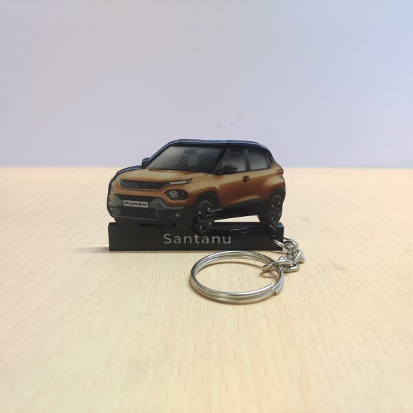 Best Tata Punch Meteor Bronze With Black Roof Car Keychain