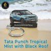Best Tata Punch Tropical Mist With Black Roof Car Keychain