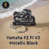 Best Yamaha FZ FI V3 Metallic Black Bike Keychain