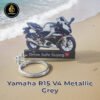 Best Yamaha R15 V4 Metallic Grey Bike Keychain