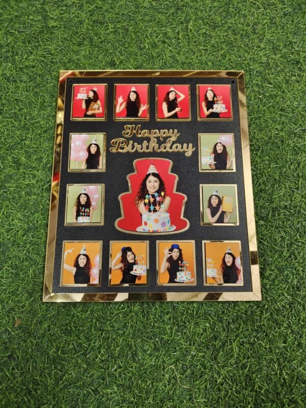 Personalized Happy Birthday Golden Photo frame