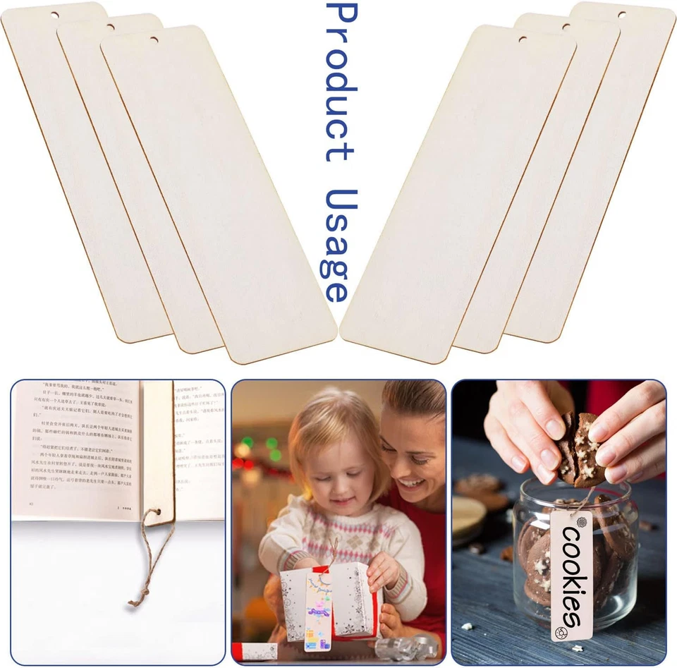 50 Pcs 15x5 CM Large Size Blank Wooden Gift Tags Labels Unfinished 2.5 MM - Image 6