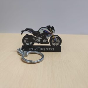 BMW G310R Style HP Pearl White Metallic Keychain
