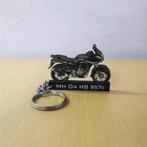 Best Bajaj Pulsar 220F Black Grey Bike Keychain