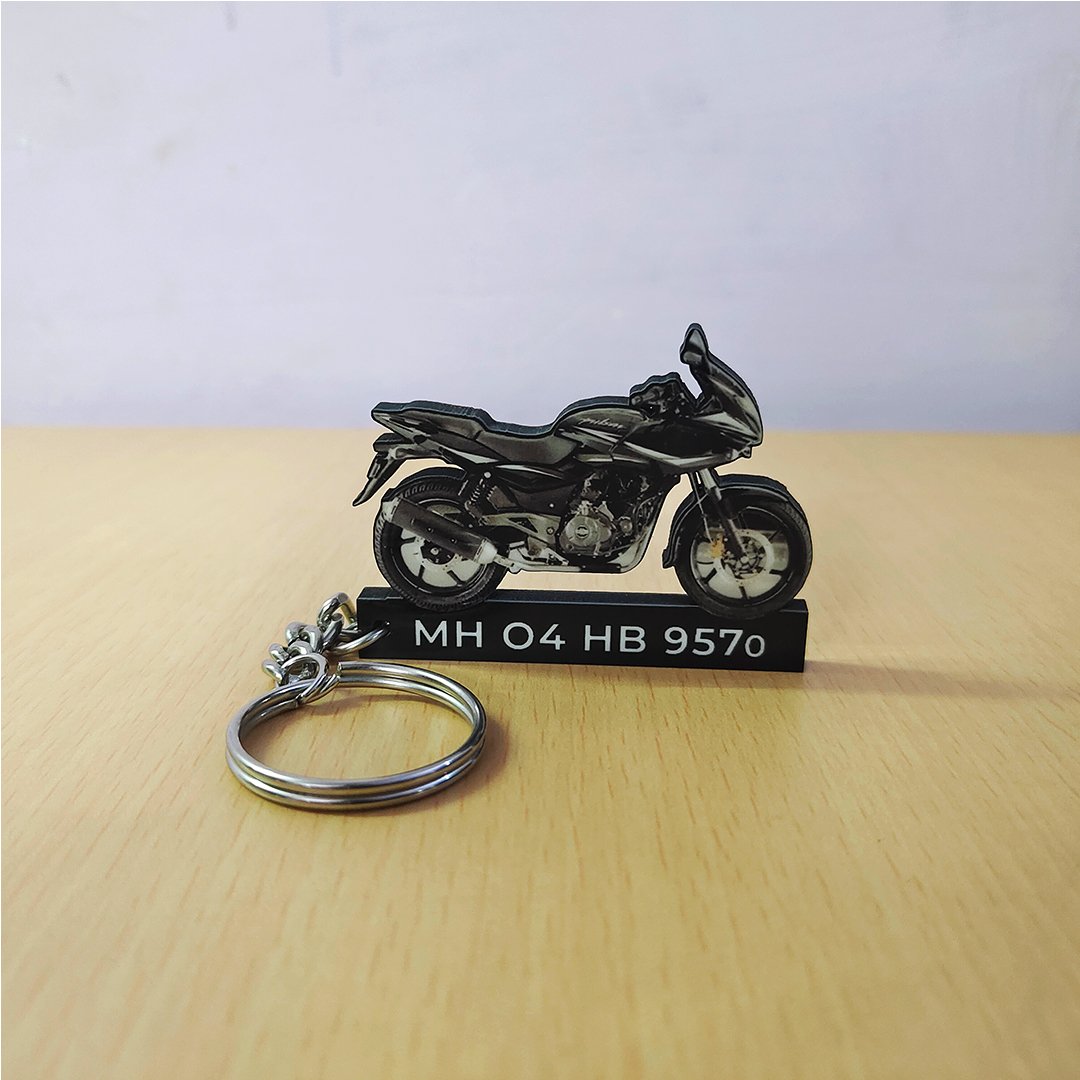 Best Bajaj Pulsar 220F Black Grey Bike Keychain