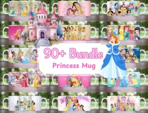90+ Bundle Princess Mug Design