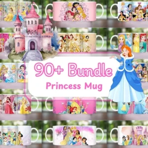 90+ Bundle Princess Mug Design