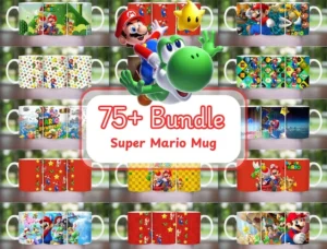 75+ Bundle Super Mario Mug Design