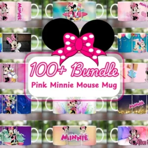 100+ Bundle Pink Minnie Mouse Mug Design